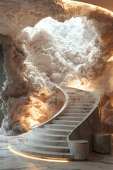 Wallpaper with bas relief in 3D