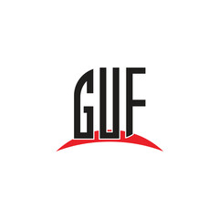 GUF  letter logo design with white background in illustrator, vector logo modern alphabet font