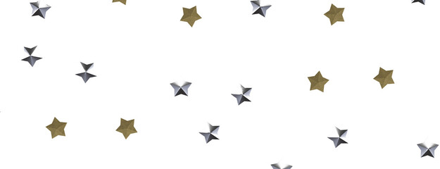 Celestial Cascades: 3D Illustration Conjures a Rainfall of Gold Stars