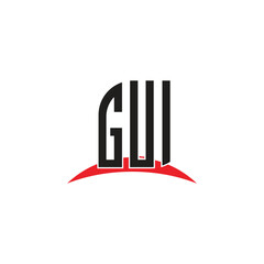 GUI  letter logo design with white background in illustrator, vector logo modern alphabet font