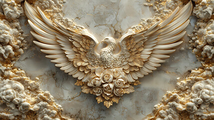 Wallpaper with bas relief in 3D