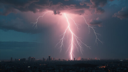 Lightning weather theme. Generative ai.