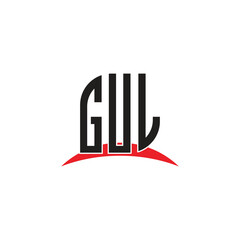 GUL  letter logo design with white background in illustrator, vector logo modern alphabet font