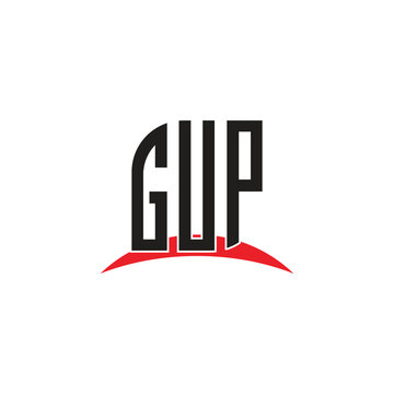 GUP  letter logo design with white background in illustrator, vector logo modern alphabet font