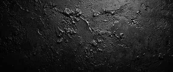 Naklejka premium Black background with a dark concrete texture for design and decoration. Background of rough stone or old wall surface, in a dark black color