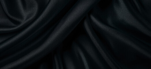 Obraz premium Black fabric background with a cross-sectional texture.