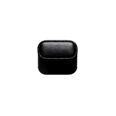 A black leather minus sign with a textured surface, placed against a white background