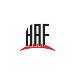HAF letter logo design with white background in illustrator, vector logo modern alphabet font