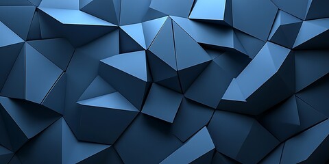 Obraz premium Abstract dark blue geometric low-poly background.
