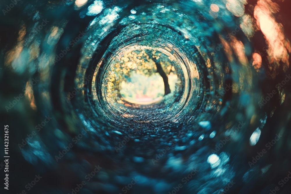 Poster abstract tunnel vision of a tree-lined path.