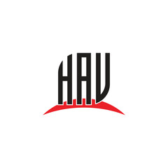 HAV letter logo design with white background in illustrator, vector logo modern alphabet font