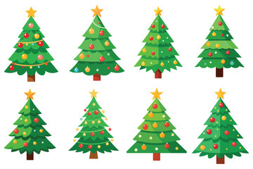 christmas tree illustration vector on white background