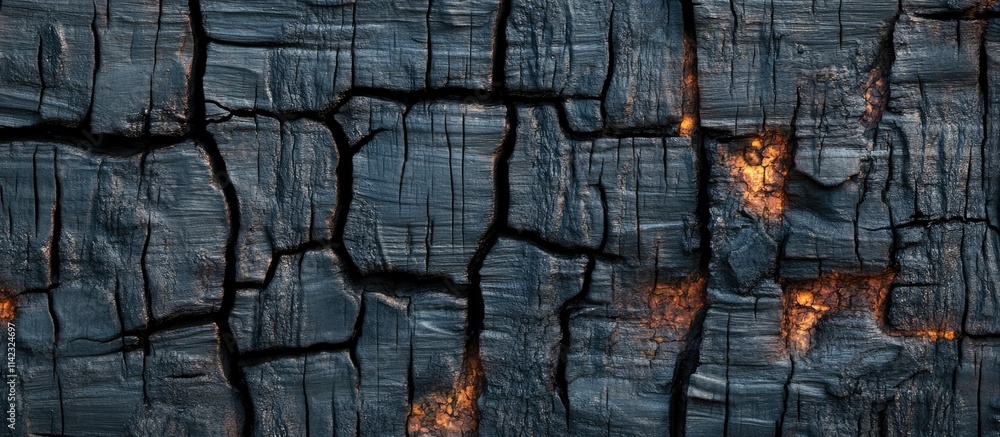 Poster deep charred burnt wood texture with intricate patterns perfect for rustic and vintage design applic