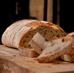 loaf of bread on table 