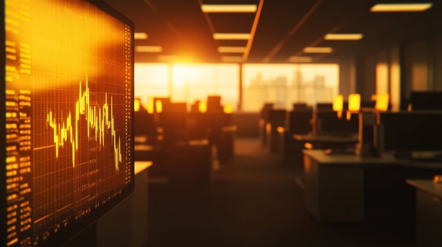 Financial Market Analysis in Modern Office Space