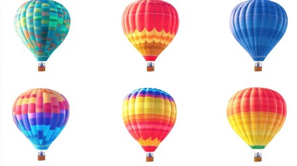 Obraz premium Colorful Hot Air Balloons in Clear Sky, Bright Festival Display