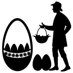 Egg-stravagant Easter Festivities vector silhouette