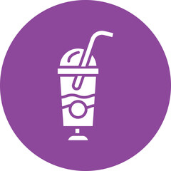 Milkshake glyph circle icon