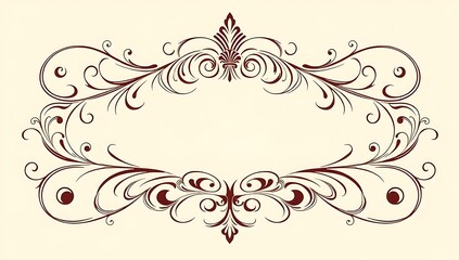 Elegant Swirling Floral Frame Design Decorative Ornament