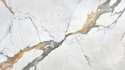Fototapeta premium Elegant Calacatta marble surface with striking golden veins perfect for waterfall island design and luxurious interior spaces