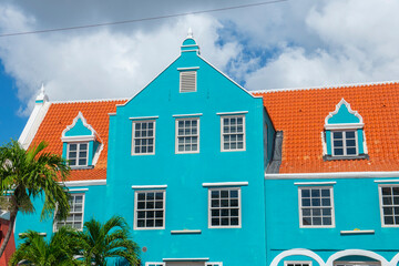 Historic Dutch Style building in Otrobanda historic center in World Heritage Site Willemstad, Curacao. Now this building houses Caribbean Prevention Center. 