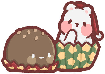 Christmas chocolate ball - polar bear