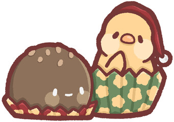 Christmas chocolate ball - chicken