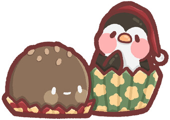 Christmas chocolate ball - penguin