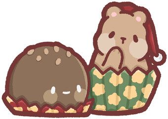 Christmas chocolate ball - grizzly bear