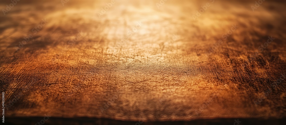 Poster brown wooden tabletop in sharp focus with a soft bokeh background perfect for showcasing products or