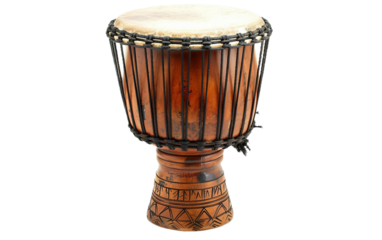 Isolated Djembe Drum on transparent background PNG.