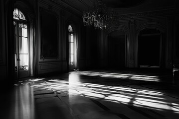 Sunlit ornate room, shadows dance on floor.