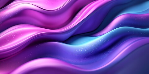 Fototapeta premium Abstract purple and blue wavy background with glitter.