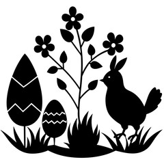 Springtime Splendor and Easter Cheer vector silhouette