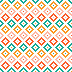 Seamless pattern with colorful aztec design
