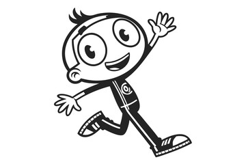  smiling waving mascot prompt create a stick