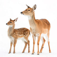Obraz premium a deer is standing in front of a white background