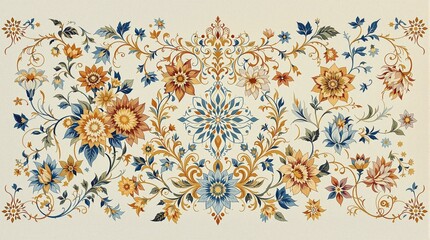 Ornate Middle Eastern Floral Pattern 
