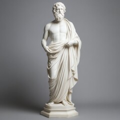 Obraz premium white marble sculpture of a man draped in fabric