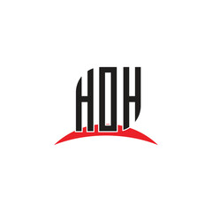 HOH letter logo design with white background in illustrator, vector logo modern alphabet font