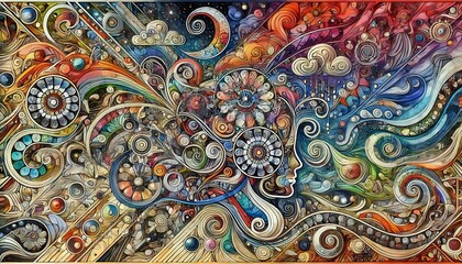 Fototapeta premium Interpreting creativity with intricate and colorful designs with Generative AI