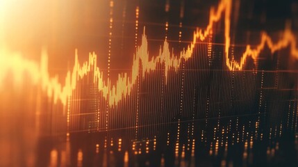 Rising Financial Trend on Digital Screen Graph