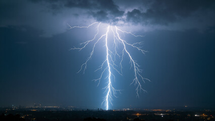 Fototapeta premium Lightning weather theme. Generative ai.
