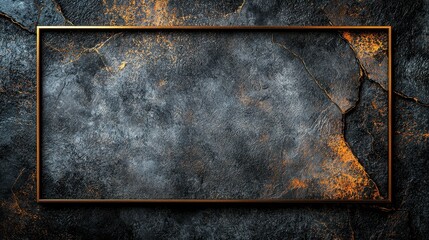 Fototapeta premium Textured Dark Background with Rich Orange Accents and Elegant Frame Design