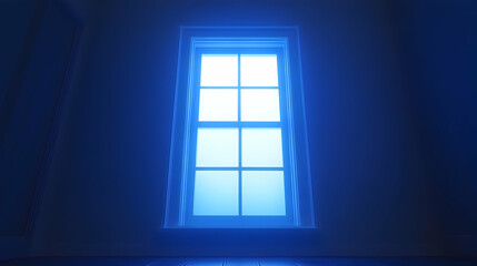 Fototapeta premium Blue Glowing Window 3D Render