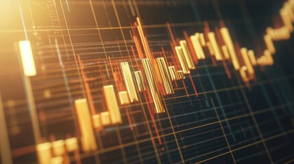 Vintage Financial Chart with Gold Price Fluctuations