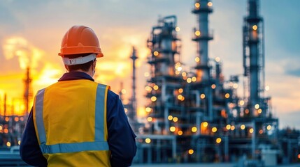A worker in the oil refinery