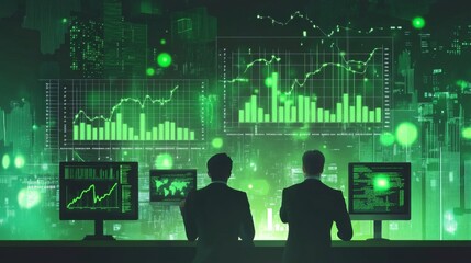 Business Consultants Analyzing Financial Data with Modern Design