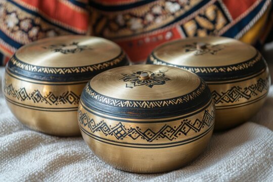 Noise texture of  Handmade and crafted klintang or kulintang gongs of the natives of the Southern Mindanao, Philippines, used during celebration and festival