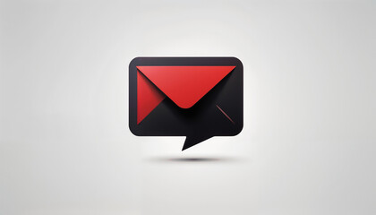 Professional red and black Message icon	